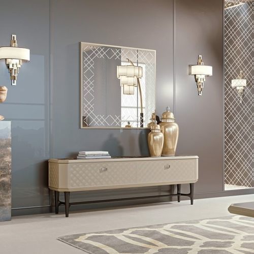Klassisches Sideboard - BELLAGIO - SCIC - Holz / lackiertes Glas / mit Schubladen