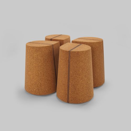 Modernes Sitzkissen - CORKDROP  - Skram Furniture - Kork / Nussbaum / maßgefertigt