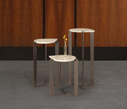 Moderner Beistelltisch - DROP  - Skram Furniture - Marmor / Gestell aus Metall / maßgefertigt