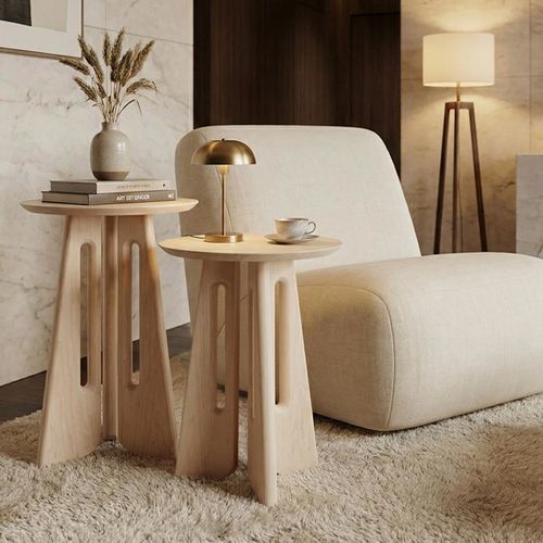 Moderner Beistelltisch - E22 - Skram Furniture - Holz / Gestell aus Holz / rund