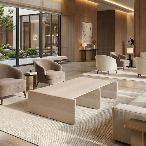 Moderner Couchtisch - TYE - Skram Furniture - Massivholz / Gestell aus Massivholz / rechteckig