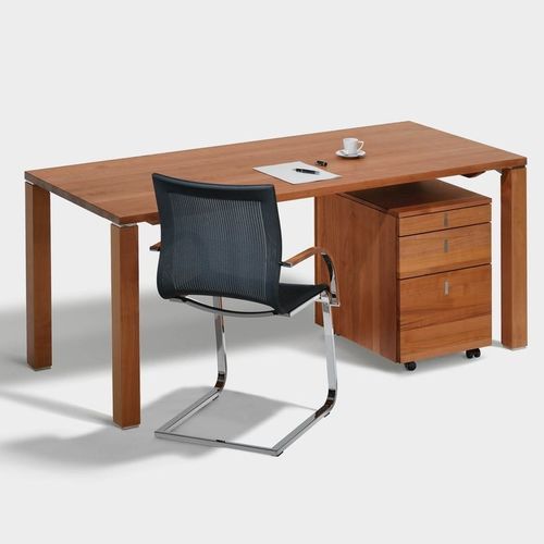 Bodenstehender Schreibtisch - CUBUS - TEAM 7 - modern / Eiche / Nussbaum