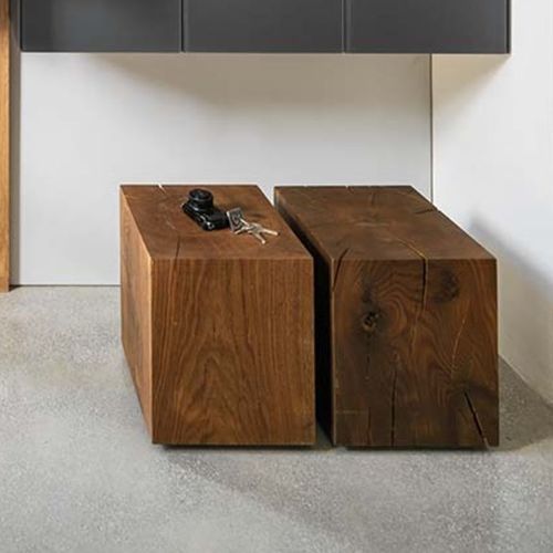Moderner Beistelltisch - NHB series - TEAM 7 - Eiche / Gestell aus Holz / quadratisch