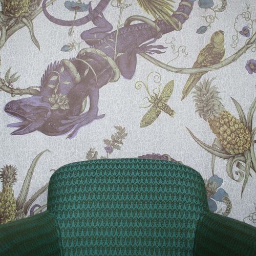 Klassische Tapete - IGUANA SOLID  - Timorous Beasties - Stoff / Vinyl / Blumenmotiv
