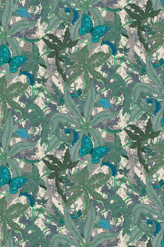 Moderne Tapete - Grandifolius Wallpaper - Timorous Beasties - Vlies / Blumen / Tiermotiv