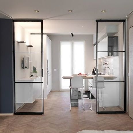 Aluminium-Schiebesystem - Pavilion scorrevole - TreP Srl - Tür / wandmontiert / mit integrierter Verschlussdämpfung