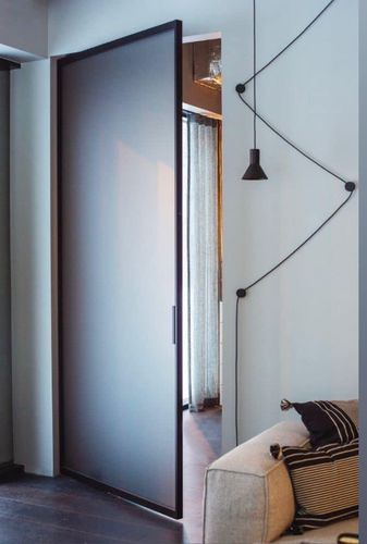 Tür für Innenbereich - Planus 6 - TreP Srl - Glas / Aluminium / drehend
