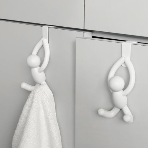 Garderobenhaken / originelles Design - BUDDY OVER THE DOOR - Umbra - Silikongummi / Mehrfach / für Badezimmer