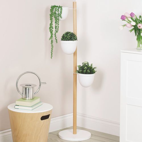 Holz-Pflanzkübel - FLORISTAND - Umbra - Metall / vertikal / für Eckeinbau