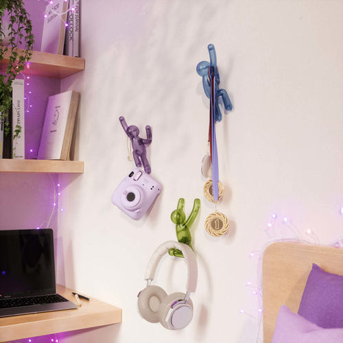 Moderner Garderobenhaken - BUDDY - Umbra - Recyclingkunststoff / 3-fach / für Badezimmer