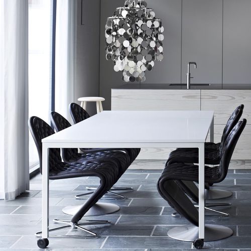 Moderner Esstisch - PANTON MOVE - VerPan - Laminat / Gestell aus Metall / rechteckig