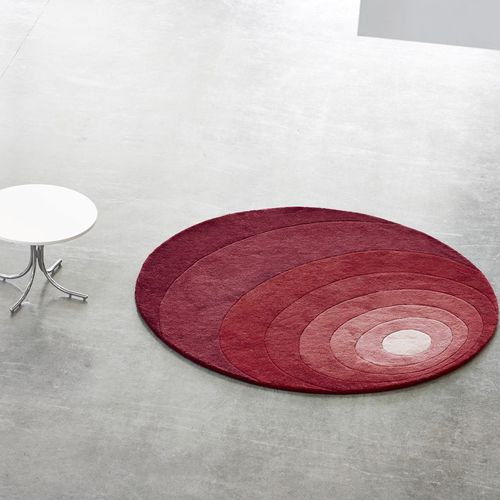 Moderner Teppich - LUNA - VerPan - mit geometrischen Motiven / Neuseelandwolle / rund