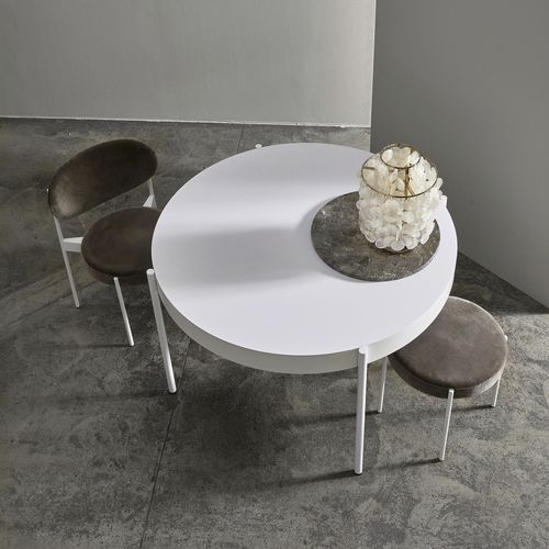 Moderner Esstisch - SERIES 430 - VerPan - MDF / Edelstahl / Linoleum