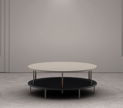 Moderner Couchtisch - DD - Wittmann - Leder / Marmor / Gestell aus Aluminium