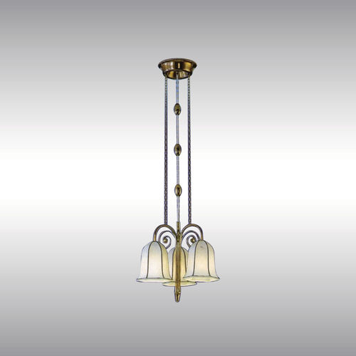 Hängelampe - WW-M1652 21608 - Woka Lamps Vienna - Stoff / Messing / klassisch