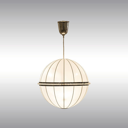 Hängelampe - 21211 - Woka Lamps Vienna - Messing / Kristall / Seide