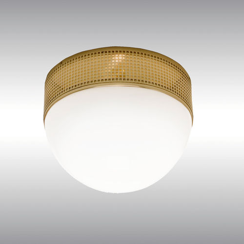 Klassische Deckenleuchte - 84 (WW3D/35) - Woka Lamps Vienna - rund / geblasenes Glas / Messing
