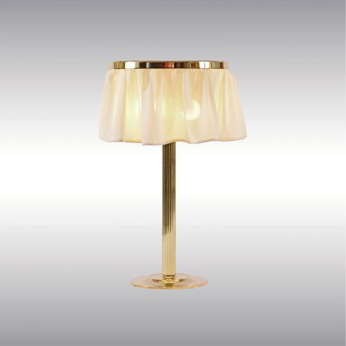 Tischlampe - FL2 69 - Woka Lamps Vienna - Seide / Messing / klassisch