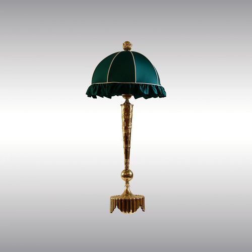 Tischlampe - DAGOBERT PECHE 21413 - Woka Lamps Vienna - Seide / Messing / klassisch