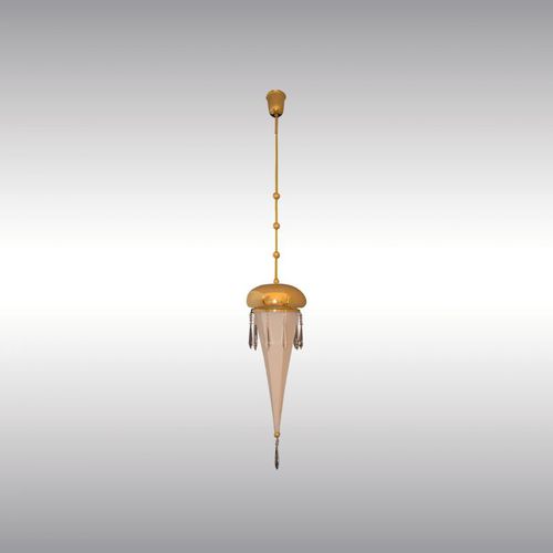 Hängeleuchte - FIFTH-AVENUE 21302 - Woka Lamps Vienna - Messing / Seide / klassisch