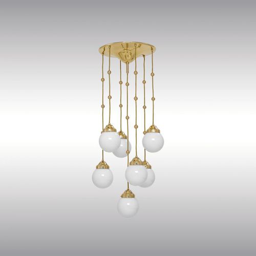 Klassische Deckenleuchte - KM2 31 - Woka Lamps Vienna - Glas / Messing / LED