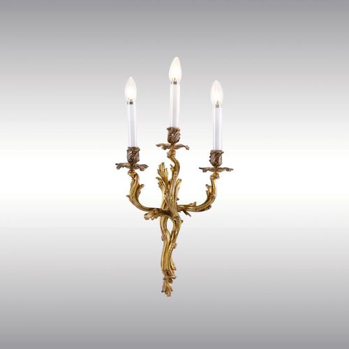 Stil-Wandleuchte - THREE ROCOCO 60008 - Woka Lamps Vienna - für den Innenraum / Bronze / gold