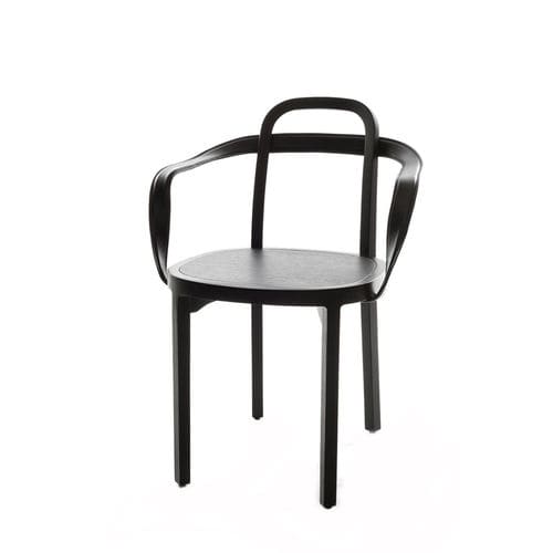 Moderner Stuhl - SIRO+ WITH ARMRESTS - Woodnotes - für den Innenraum / Eiche / Leder