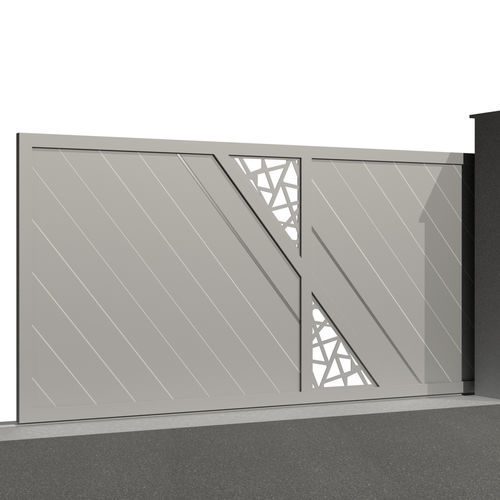 Schiebetor - City BERLIN C004 - Gates-Creations - rechts / links / Aluminium