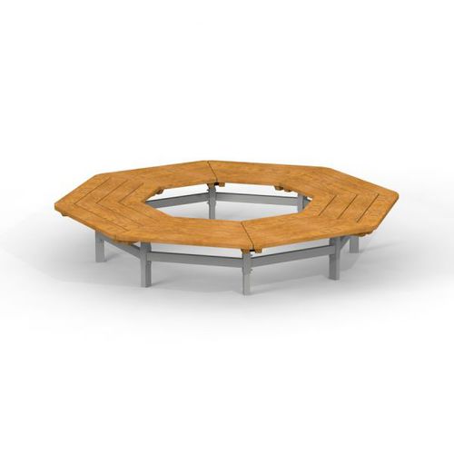 Baumschutz mit integrierter öffentlicher Bank - OCTAGONAL  - Lars Laj - Holz / galvanisiertem Stahl