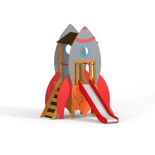 Edelstahl-Spielplatzgerät - ROCKET  - Lars Laj - Holz / HDPE / Polypropylen