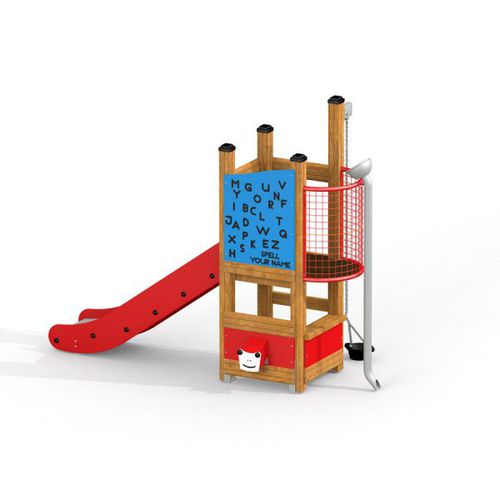 Gerade Rutsche - SIGMA  - Lars Laj - für Spielplätze / Edelstahl / Holz