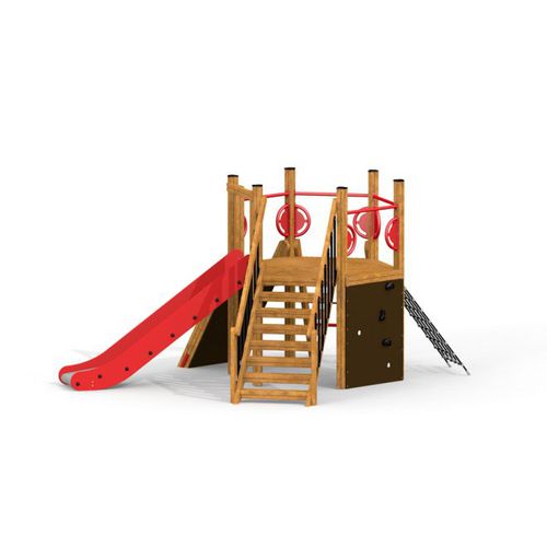 Edelstahl-Spielplatzgerät - SIX ANGLE  - Lars Laj - Polypropylen / HDPE / pulverbeschichteter Stahl