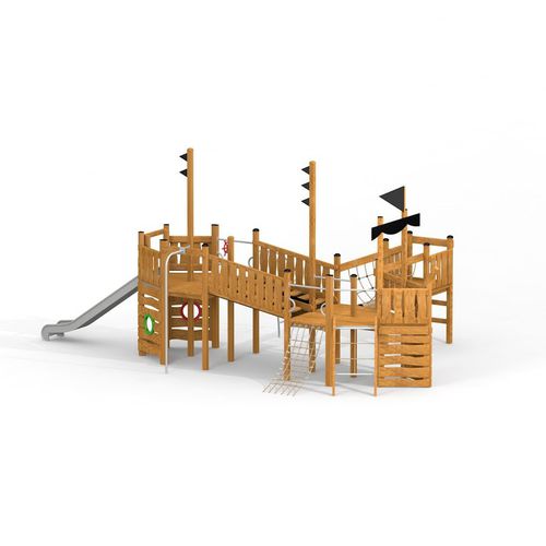 Holz-Spielplatzgerät - SHIP MODERN NATURE   - Lars Laj - Edelstahl / Polypropylen / HDPE
