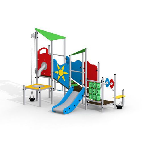 Edelstahl-Spielplatzgerät - WEATHER STATION   - Lars Laj - Polypropylen / HDPE / pulverbeschichteter Stahl