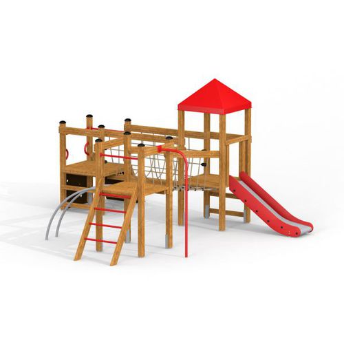 Holz-Spielplatzgerät - LEMUR SINGLE   - Lars Laj - Edelstahl / Polypropylen / HDPE