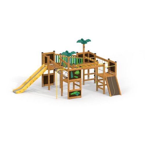 Edelstahl-Spielplatzgerät - JUNGLE CASTLE  - Lars Laj - Polypropylen / pulverbeschichteter Stahl / Sperrholz