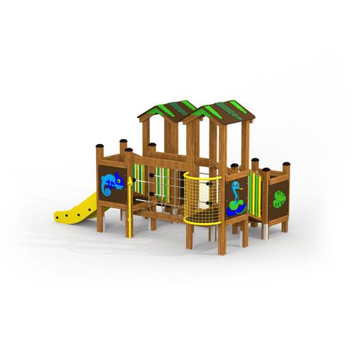 Edelstahl-Spielplatzgerät - JUNGLE TREEHOUSE   - Lars Laj - Polypropylen / HDPE / pulverbeschichteter Stahl