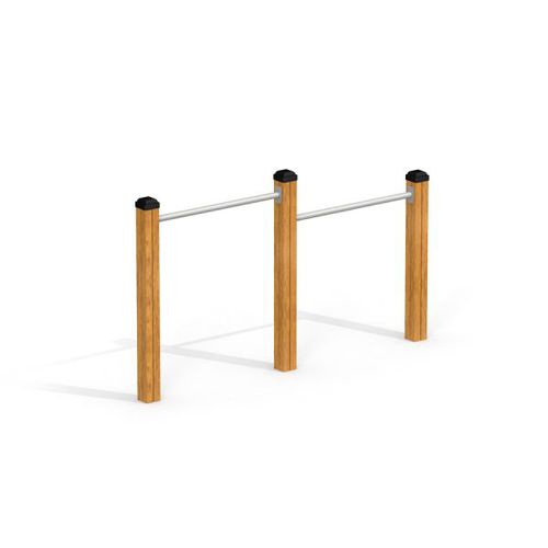 Doppelter Klimmzugstange - SOMERSAULT DOUBLE    - Lars Laj - galvanisiertem Stahl / Holz / für Außenbereich