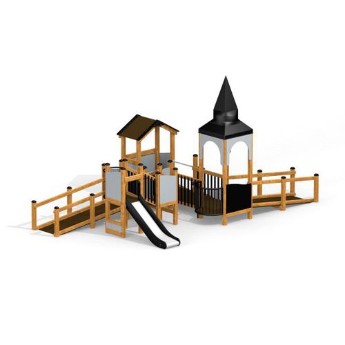 Gummi-Spielplatzgerät - CAMPANILLE CASTLE   - Lars Laj - Edelstahl / HDPE / Glasfaser