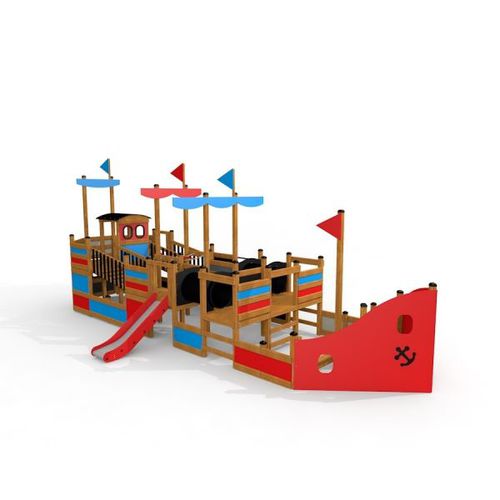 Holz-Spielplatzgerät - BOUNTY - Lars Laj - Edelstahl / Polypropylen / HDPE