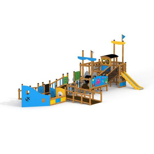 Edelstahl-Spielplatzgerät - CUTTY SARK   - Lars Laj - pulverbeschichteter Stahl / Holz / HDPE