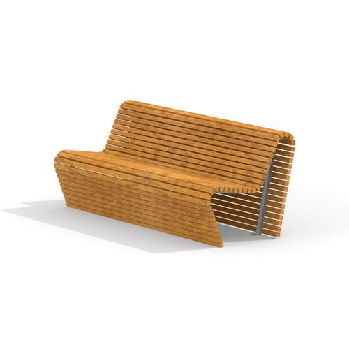 Moderne Bank für den öffentlichen Raum - SOFA WAVE    - Lars Laj - Holz / Edelstahl / mit Rückenlehne
