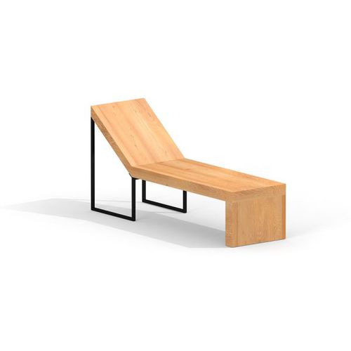 Liegestuhl mit Hocker - THOR DECKCHAIR        - Lars Laj - modern / Holz / Stahl