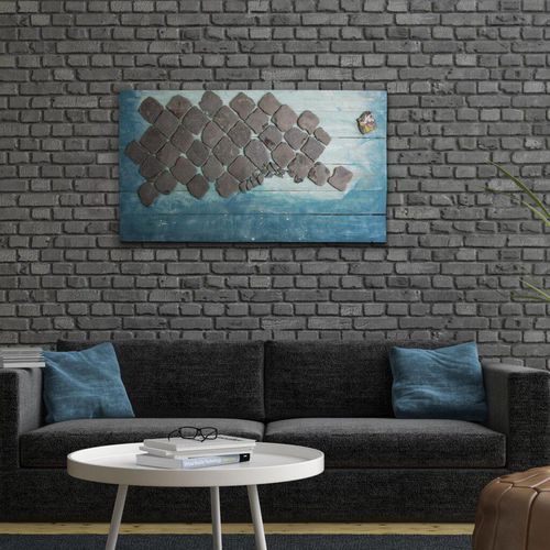 Metall-Dekorplatte - PIETRA E ACQUA  - Aeterna Design Srl - Holz / wandmontiert / 3D