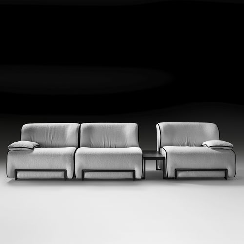 Modulsofa - Bamboo - Black Tie - modern / Stoff / Leder