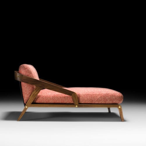 Moderne Liege - Frisè - Black Tie - Stoff / Leder / Nussbaum