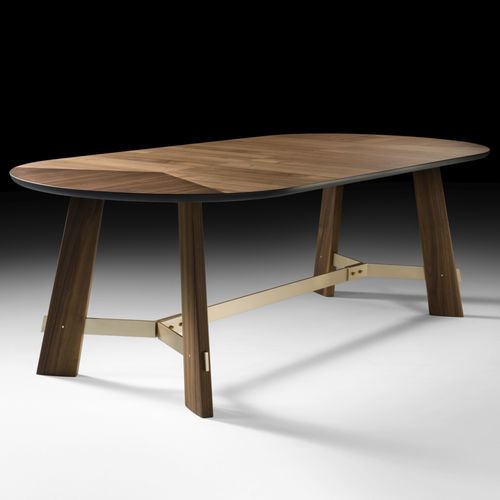 Moderner Esstisch - Edison - Black Tie - MDF / Gestell aus Esche / Gestell aus Nussbaum
