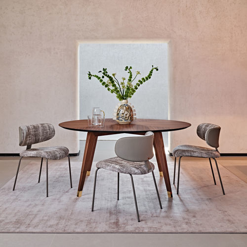 Moderner Esstisch - Santiago - Black Tie - Nussbaum / MDF / Gestell aus Nussbaum