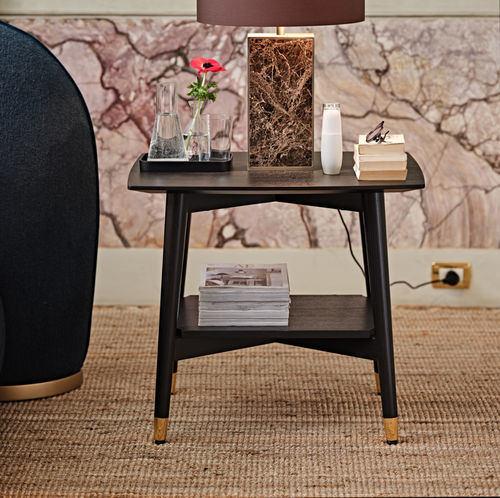 Moderner Nachttisch - Alfio - Black Tie - MDF / Gestell aus Esche / rechteckig