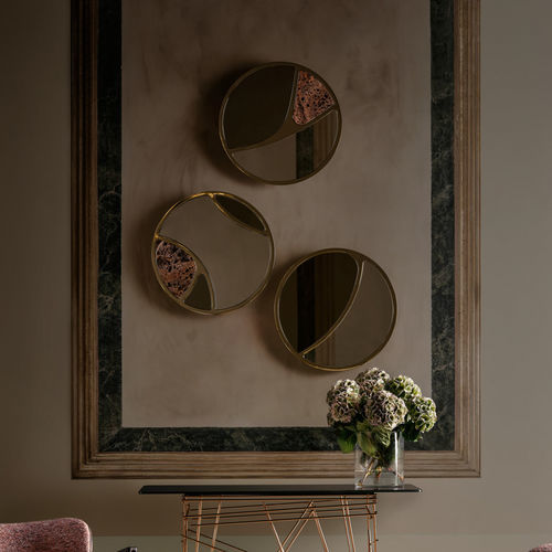 Wandmontierter Spiegel - Delta - Black Tie - modern / rund / MDF